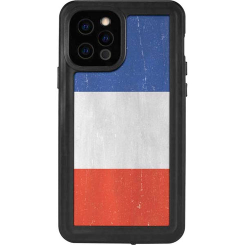 French Flag Distressed iPhone 12 Pro Waterproof Case